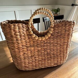 A new day straw beach bag